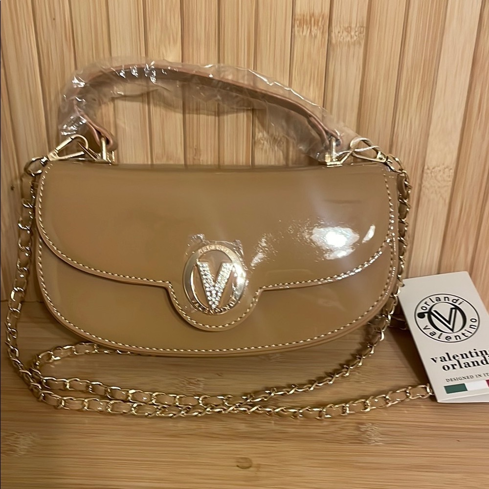Valentino Orlandi Tan Crossbody Bag NWT